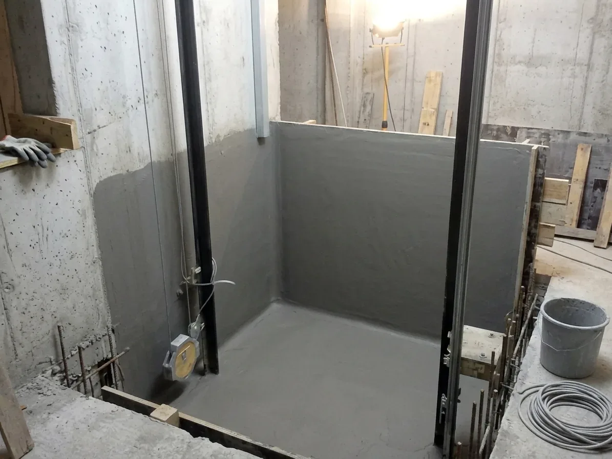 Cuvelage de fosse d'ascenseur à Montpellier — après (chantier 4) Cuvelage de fosse d'ascenseur à Montpellier — après (chantier 4)